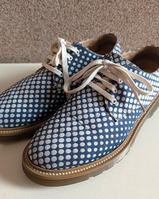 Scarpe donna pois tessuto tg 40 suola carrarmato