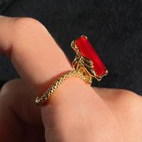 Regalrose anello drago oro 18k dragon ring red