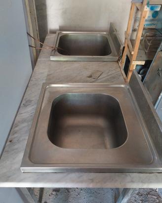 lavandino con doppia vasca in acciaio da esterno