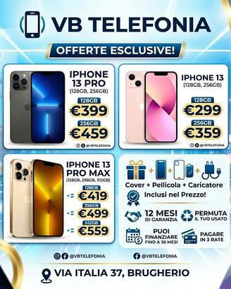 Iphone 13/14/15 usati garanzia 12 mesi
