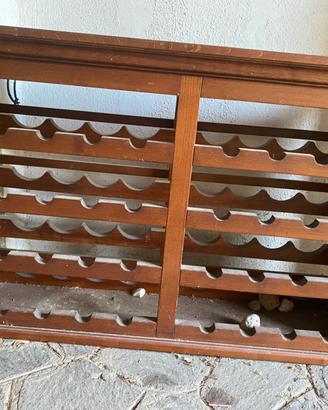 elegante portabottiglie in legno massello