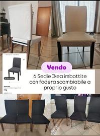 6 sedie Ikea mod. Bergmund 