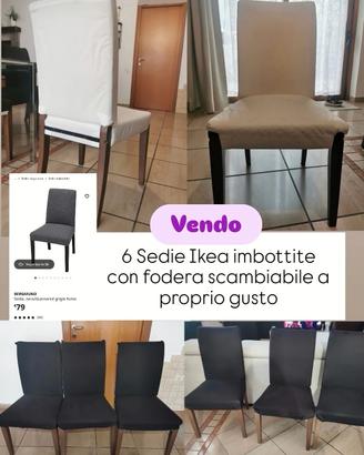 6 sedie Ikea mod. Bergmund 
