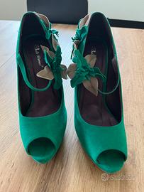 Scarpe Verde Smeraldo - Open Toe Nr. 40