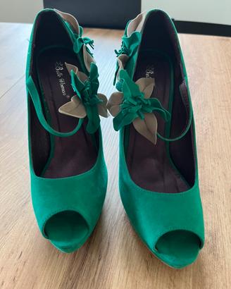 Scarpe Verde Smeraldo - Open Toe Nr. 40