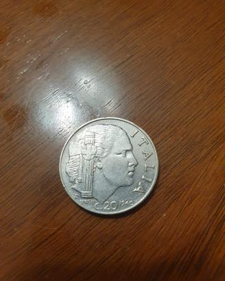 Moneta storica rara 20 Centesimi 1940