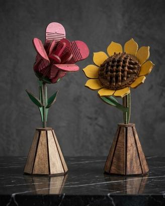 Girasole 🌻 e Rosa 🌹  in legno