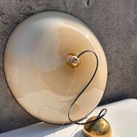 Lampadario vintage anni ‘50 in vetro incamiciato