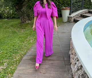Tuta jumpsuite vestito elegante fucsia atelier eme