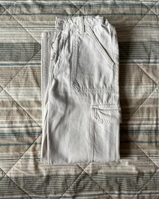 Pantalone cargo bianco
