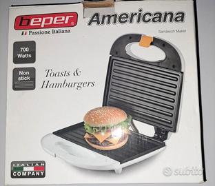 Tostiera elettrica americana per toast e hamburger