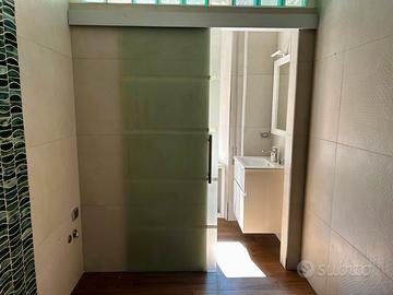 Porta scorrevole vetro satinato