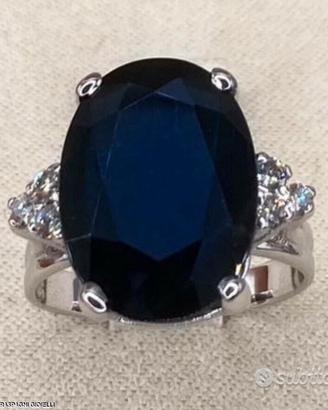 ANELLO IN ORO 18kt. DIAMANTI E ZAFFIRO ct. 11,34