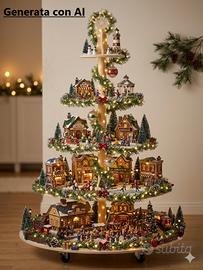 Struttura in legno smontabile per albero di Natale