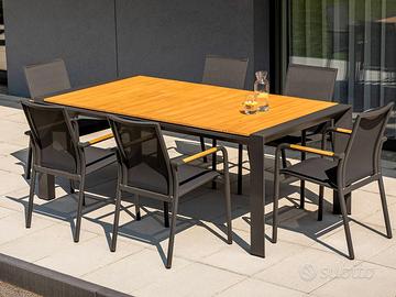 Set tavolo Plank e sedia Net da giardino