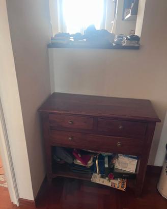 Consolle scrittoio in legno massello