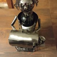 portabottiglie in metallo a forma barbecue 