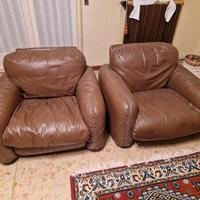 divano e poltrone in pelle Busnelli 
