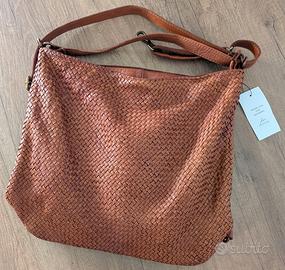 Borsa Zaino Martina Kleine in vera pelle intreccia