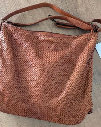 Borsa Zaino Martina Kleine in vera pelle intreccia