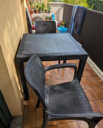 set giardino/balcone tavolo + 2 sedie