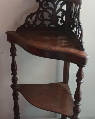 Angoliera etagere in noce 