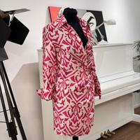 Vestito corto a portafoglio raso rosa