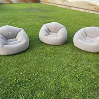 3 Poltrone intex gonfiabili grigie