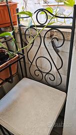 Coppia di sedie in ferro battuto x giardino/balcon