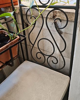 Coppia di sedie in ferro battuto x giardino/balcon
