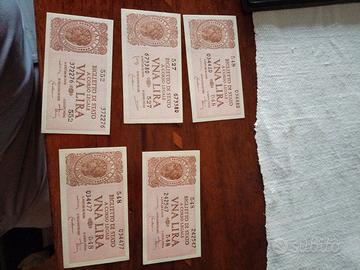 lotto banconote una lira fds