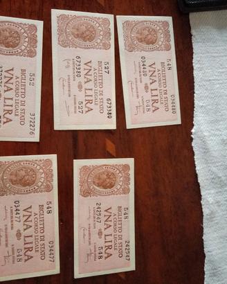 lotto banconote una lira fds