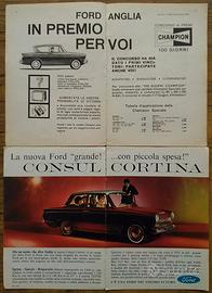 FORD Anglia e Consul Cortina pubblicità del 1962