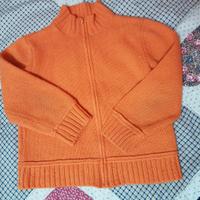 Maglioncino IANA cardigan arancione lana