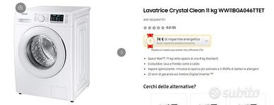 Lavatrice Samsung Crystal Clean 11 kg - Nuova