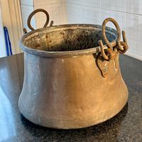 Paiolo antico in rame per polenta – diametro 37 cm