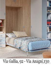 Letto singolo a scomparsa rete DOGHE sgs LEGNO