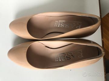 Scarpe décolleté vernice avorio vera pelle n. 36