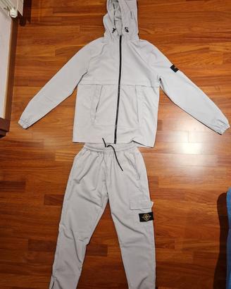 Tuta Stone Island Grigia in Nylon L
