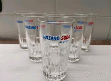 bicchieri vetro vintage '60' 70 cinzano soda bar