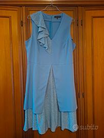 Abito azzurro e a pois tg 52 