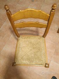 Set di 5 sedie rustiche in legno 