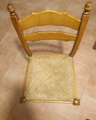 Set di 5 sedie rustiche in legno 