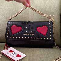 Borsa pelle nera e rossa Love Gai Mattiolo