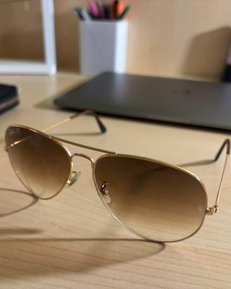 Occhiali Ray-Ban aviator large metal oro