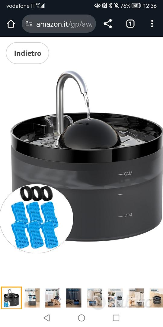 Kit Ricambi Per Fontanella Gatti – Beccuccio E Supporto In Acciaio Inox E Plastica, Compatibile Con Fontane Da 4L, Facile Da Montare