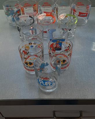 13 bicchieri nutella da collezione vintage.