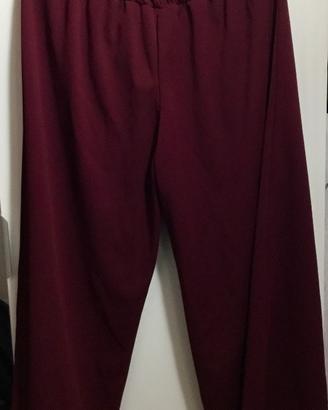 Pantaloni donna bordeaux a vita elasticizzata – ta