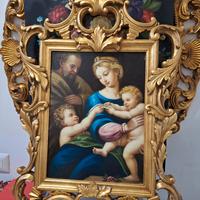 Quadro immagini sacre con cornice oro.