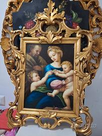 Quadro immagini sacre con cornice oro.